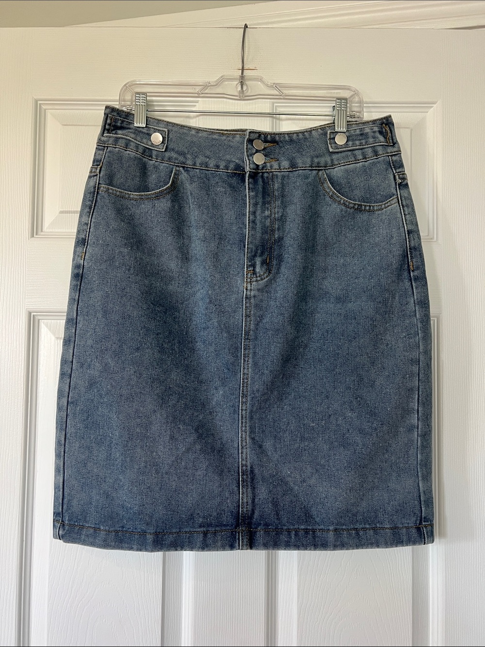 SHEIN Blue High-Waist Denim Skirt